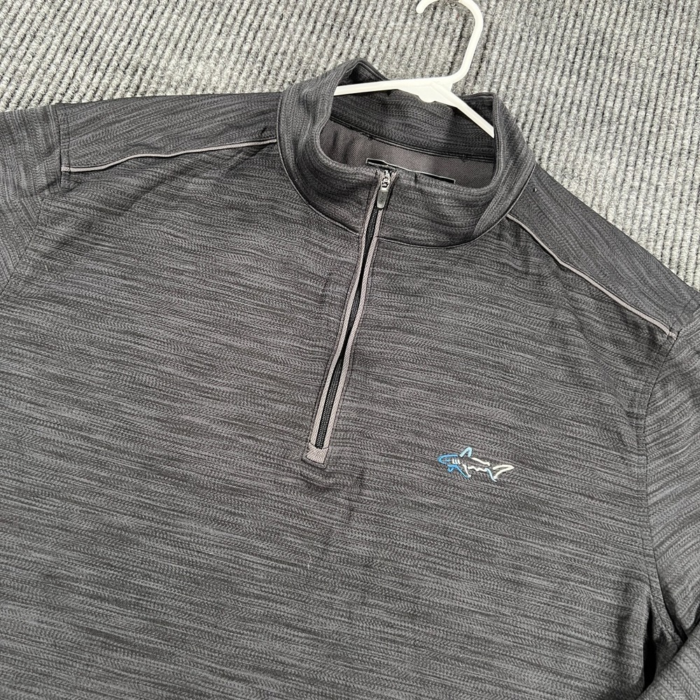 Greg Norman Pullover Shirt Mens XL Extra Large Black Long Sleeve 1/4 Zip Golf
